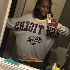 LSU TIGERS GREY SWEATSHIRT VSPINK